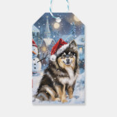 Finse Lapphund Winter Wonderland Christmas Joy Cadeaulabel (Achterkant)