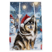 Finse Lapphund Winter Wonderland Christmas Joy Medium Cadeauzakje (Achterkant)