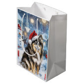 Finse Lapphund Winter Wonderland Christmas Joy Medium Cadeauzakje (Achterkant Gekanteld)