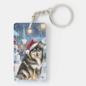 Finse Lapphund Winter Wonderland Christmas Joy Sleutelhanger (achterkant)