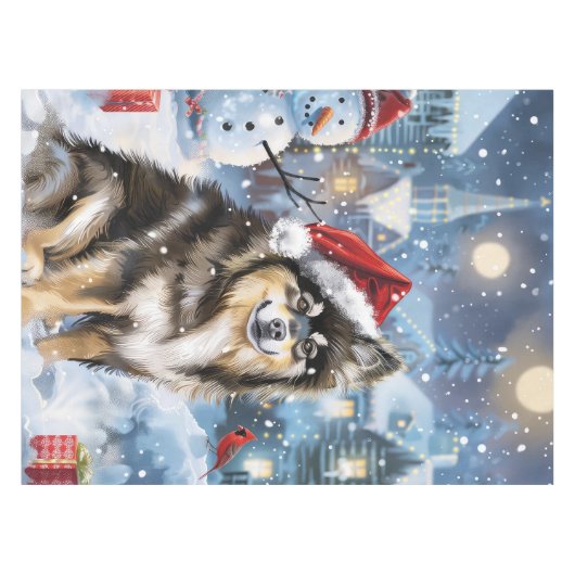 Finse Lapphund Winter Wonderland Christmas Joy Tafelkleed (Voorkant (Horizontaal))
