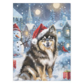 Finse Lapphund Winter Wonderland Christmas Joy Tafelkleed (Voorkant)