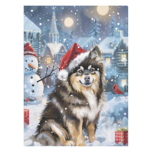 Finse Lapphund Winter Wonderland Christmas Joy Tafelkleed (Voorkant)