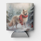 Finse Lappund Hond in Sneeuw Kerstmis Blikjeskoeler (Voorkant)