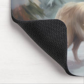 Finse Lappund Hond in Sneeuw Kerstmis Muismat (Hoek)