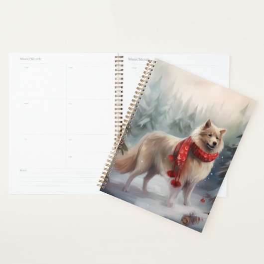 Finse Lappund Hond in Sneeuw Kerstmis Planner (Display)