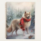 Finse Lappund Hond in Sneeuw Kerstmis Planner (Voorkant)