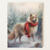 Finse Lappund Hond in Sneeuw Kerstmis Planner (Achterkant)