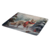 Finse Lappund Hond in Sneeuw Kerstmis Snijplank (Hoek)