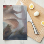 Finse Lappund Hond in Sneeuw Kerstmis Theedoek (Quarter Fold)