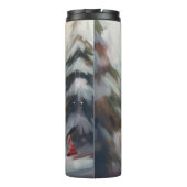 Finse Lappund Hond in Sneeuw Kerstmis Thermosbeker (Achterkant)