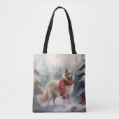 Finse Lappund Hond in Sneeuw Kerstmis Tote Bag (Voorkant)