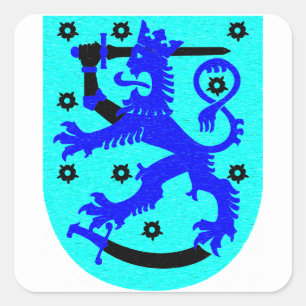 Finse leeuw- en zwaardjas vierkante sticker