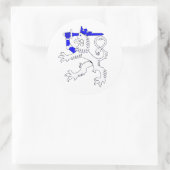 Finse leeuw van de Finse vlag Embleem Ronde Sticker (Tas)