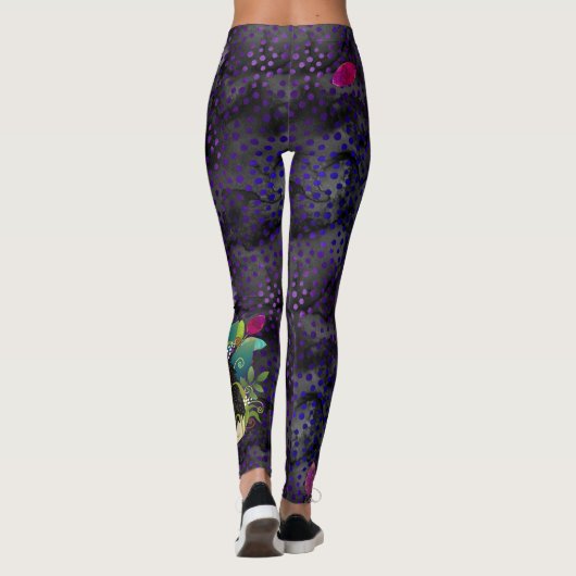 Finse leggings Lapphund (paarse/magenta tones) (Achterkant)