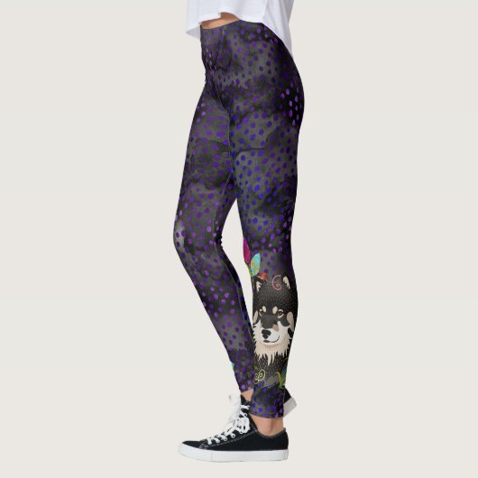 Finse leggings Lapphund (paarse/magenta tones) (Links)