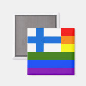 FINSE LGBT REGENBOOG FINSE VLAG MAGNEET (Voorkant / Achterkant)