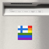 FINSE LGBT REGENBOOG FINSE VLAG MAGNEET (Insitu (Vaatwasser))