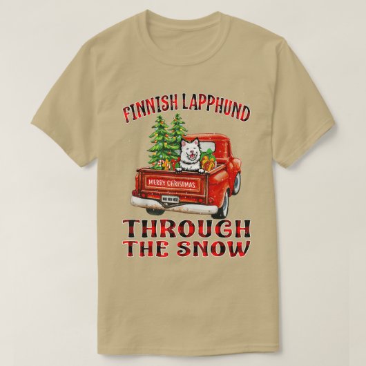 Finse luidop door de sneeuwkerstak t-shirt (Design voorkant)