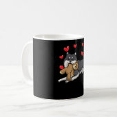 Finse luierhond met gespoten dier koffiemok (Voorkant links)