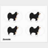 finse luierkleurig silhouet ovale sticker (Vel)