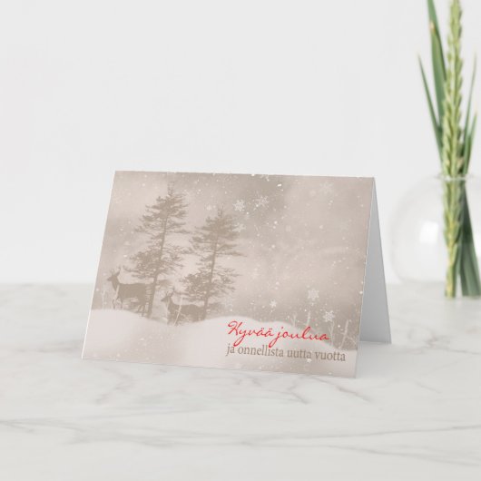 Finse Modieuze Kerstmis van de Taal prettige Feestdagen Kaart (Voorkant)