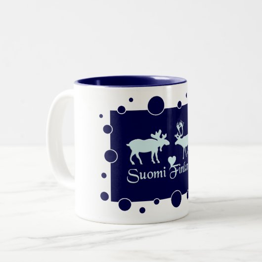 Finse Moose & rendierbeker Tweekleurige Koffiemok (Voorkant links)
