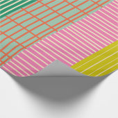 Finse patchwork strepen kleurrijk patroon cadeaupapier (Hoek)