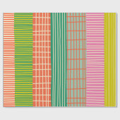 Finse patchwork strepen kleurrijk patroon cadeaupapier (Vlak)