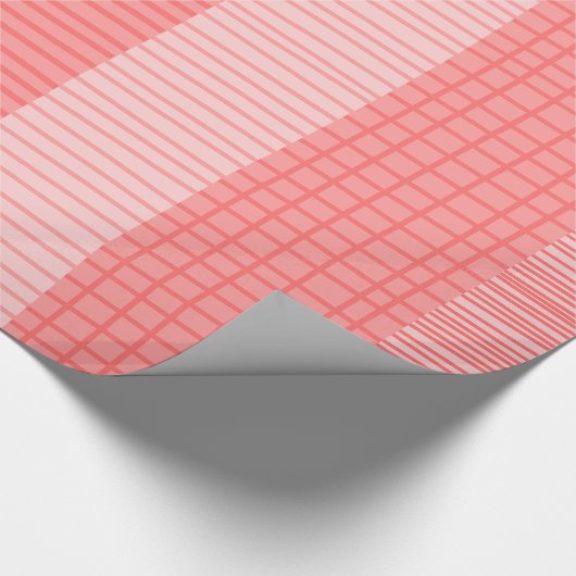 Finse Patchwork Stripe Patroon in Blush Pink Cadeaupapier (Hoek)