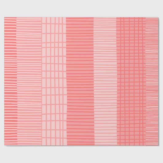 Finse Patchwork Stripe Patroon in Blush Pink Cadeaupapier (Vlak)