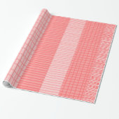 Finse Patchwork Stripe Patroon in Blush Pink Cadeaupapier (Uitgerold)