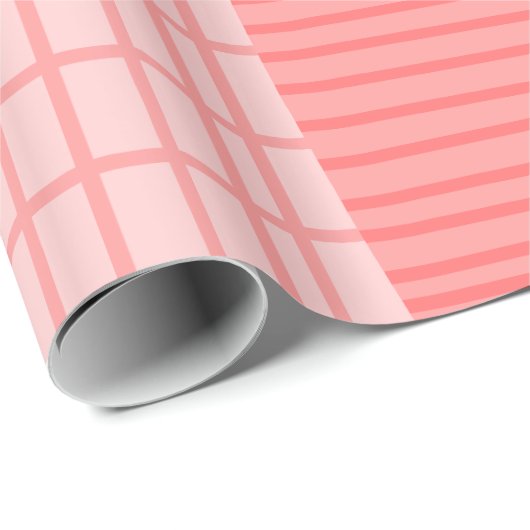 Finse Patchwork Stripe Patroon in Blush Pink Cadeaupapier (Rol Hoek)
