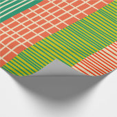 Finse Patchwork Vrolijke Bloem Streep Patroon Cadeaupapier (Hoek)