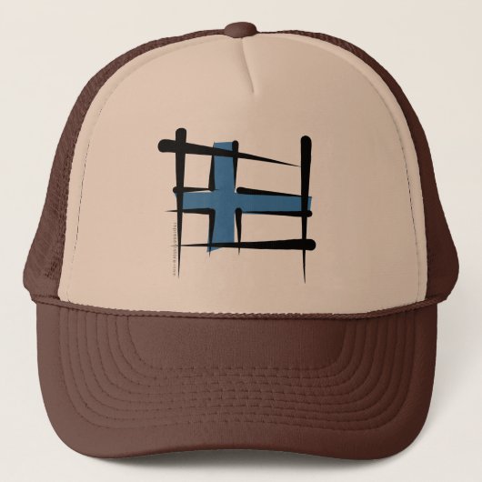 Finse penseelvlag trucker pet (Voorkant)