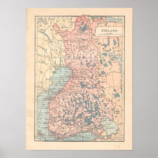 Finse  plattegrond 1923 poster (Voorkant)
