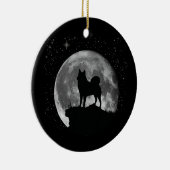 Finse pom Hunting Dog Spitz Moon Keramisch Ornament (Rechts)