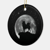 Finse pom Hunting Dog Spitz Moon Keramisch Ornament (Links)