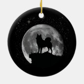Finse pom Hunting Dog Spitz Moon Keramisch Ornament (Achterkant)