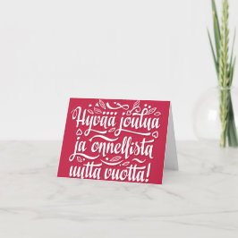 Finse Prettig Kerstfeest Gelukkig Nieuwjaar. Bewer Feestdagen Kaart
