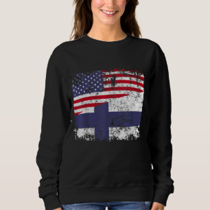 FINSE ROOTS Half Amerikaanse vlag USA FINLAND VLAG Trui