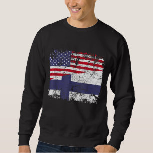 FINSE ROOTS Half Amerikaanse vlag USA FINLAND VLAG Trui