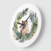 Finse schort kerst krans feestelijke pup grote klok (Hoek)