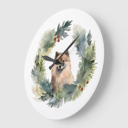 Finse schort kerst krans feestelijke pup grote klok (Hoek)