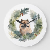 Finse schort kerst krans feestelijke pup grote klok (Voorkant)