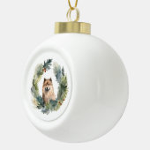Finse schort kerst krans feestelijke pup keramische bal ornament (Rechts)
