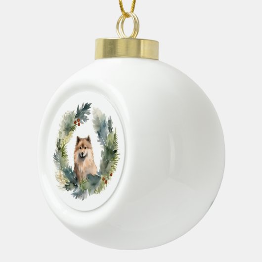 Finse schort kerst krans feestelijke pup keramische bal ornament (Rechts)