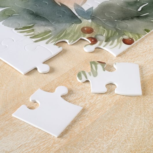 Finse schort kerst krans feestelijke pup legpuzzel (Zijkant)