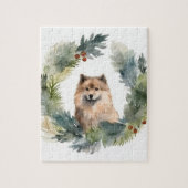 Finse schort kerst krans feestelijke pup legpuzzel (Verticaal)