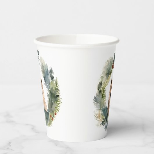 Finse schort kerst krans feestelijke pup papieren bekers (Links)